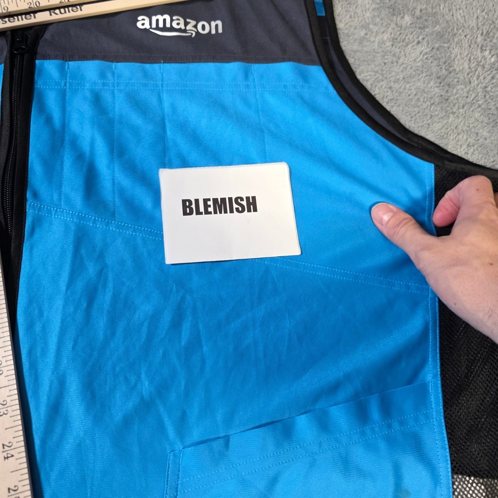 Amazon Unisex 4XL/5XL Delivery Vest Blue Reflective Mesh Safety Workwear - Picture 4 of 9
